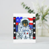 Carte Postale Dachshund astronaute (Debout devant)