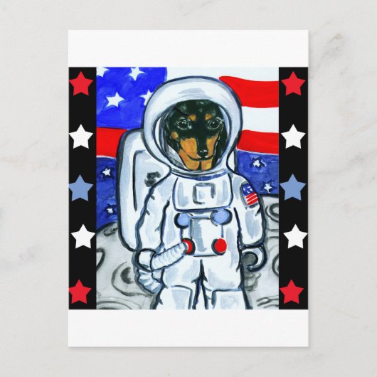 Carte Postale Dachshund astronaute (Devant)
