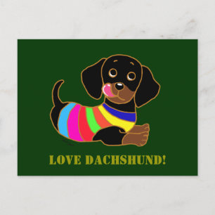 Carte Postale Dachshund Cartoon 2