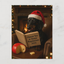 Dachshund 'Cheese Tax' Christmas postcard