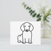 Carte Postale Dachshund Chien Dessin (Debout devant)