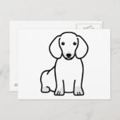 Carte Postale Dachshund Chien Dessin (Devant / Derrière)