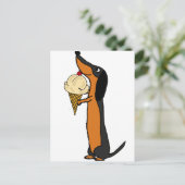 Carte Postale Dachshund Chien Donnant De La Crème De Glace (Debout devant)