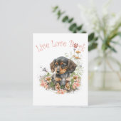 Carte Postale Dachshund Chien Maman Florale (Debout devant)