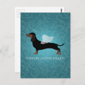 Carte Postale Dachshund - Conception commémorative de perte d'an (Devant / Derrière)
