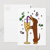 Carte Postale Dachshund Dachshund Dogon de fête du chien (Devant / Derrière)
