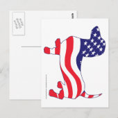 Carte Postale Dachshund dans le drapeau américain (Devant / Derrière)