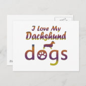 Carte Postale Dachshund designs (Devant / Derrière)
