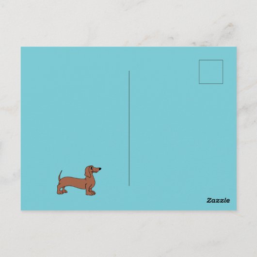 Carte Postale Dachshund doux vous me manquez, c'est trop long ca (Dos)