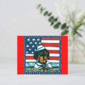 Carte Postale Dachshund du 4 juillet (Debout devant)