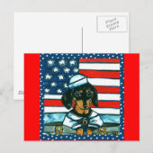 Carte Postale Dachshund du 4 juillet (Devant / Derrière)