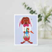 Carte Postale Dachshund Easter Bunny (Debout devant)