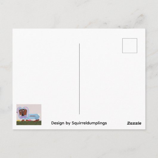 Carte Postale Dachshund Easter Bunny (Dos)