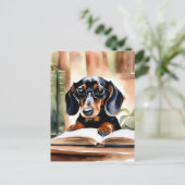 Carte Postale Dachshund en aquarelle (Debout devant)