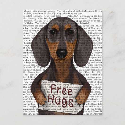 Carte Postale Dachshund Free Hugs (Devant)