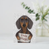 Carte Postale Dachshund Free Hugs (Debout devant)