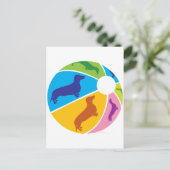 Carte Postale Dachshund Fun Beachball (Debout devant)