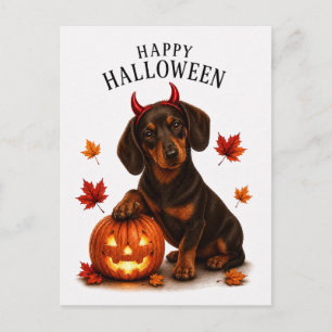 Carte Postale Dachshund Halloween