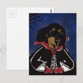 Carte Postale Dachshund Halloween (Devant / Derrière)