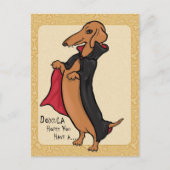 Carte Postale Dachshund Halloween Vampire (Devant)