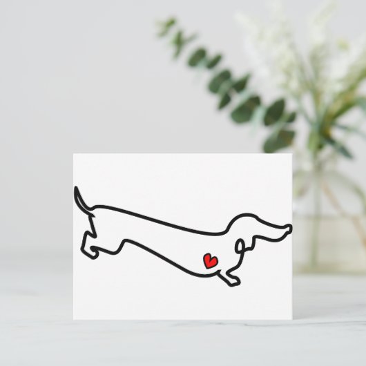 Carte Postale Dachshund Heart (Debout devant)