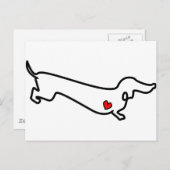 Carte Postale Dachshund Heart (Devant / Derrière)