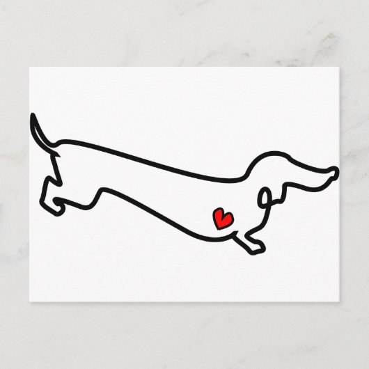 Carte Postale Dachshund Heart (Devant)