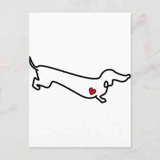 Carte Postale Dachshund Heart