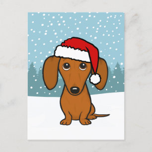 Carte Postale Dachshund Holiday mignon animal de compagnie Wiene