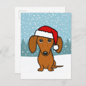 Carte Postale Dachshund Holiday mignon animal de compagnie Wiene (Devant / Derrière)