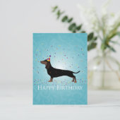 Carte Postale Dachshund Joyeux Design d'anniversaire (Debout devant)