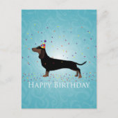 Carte Postale Dachshund Joyeux Design d'anniversaire (Devant)