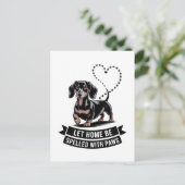 Carte Postale Dachshund Let Home Be Spelled With Paws (Debout devant)