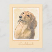 Carte Postale Dachshund (Longhaerien) Peinture - Art Chien origi (Devant)