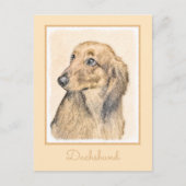 Carte Postale Dachshund (Longhaerien) Peinture - Art Chien origi (Devant)