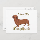 Carte Postale Dachshund Love (Devant / Derrière)