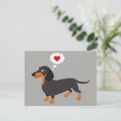 Carte postale Dachshund Love Doxie Heart (Debout devant)