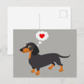 Carte postale Dachshund Love Doxie Heart (Devant / Derrière)