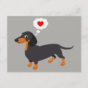 Carte postale Dachshund Love Doxie Heart