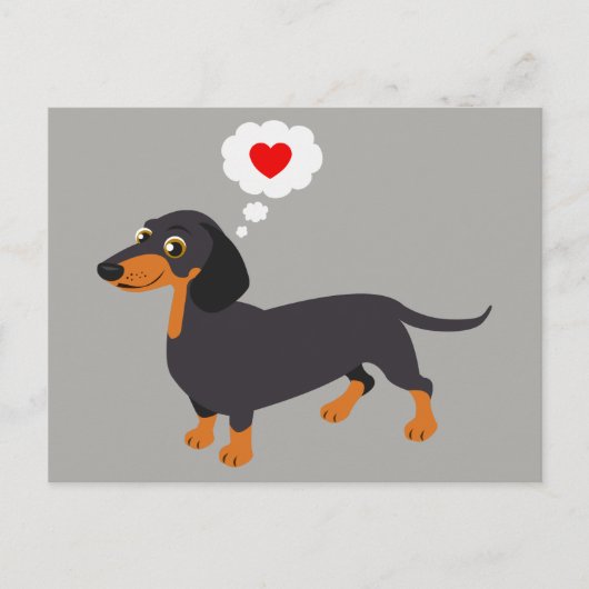 Carte postale Dachshund Love Doxie Heart (Devant)