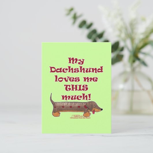 Carte Postale Dachshund Love Meter (Debout devant)