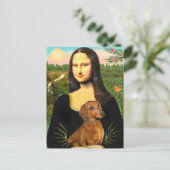 Carte Postale Dachshund (marron1) - Mona Lisa (Debout devant)