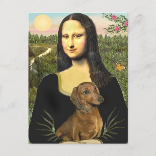 Carte Postale Dachshund (marron1) - Mona Lisa (Devant)