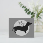 Carte Postale Dachshund Poil Court - Silhouette 1 (Debout devant)