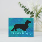 Carte Postale Dachshund Poil Long - Silhouette 1 (Debout devant)