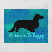 Carte Postale Dachshund Poil Long - Silhouette 1 (Devant)