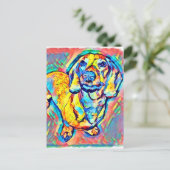 Carte Postale Dachshund Pop Art coloré (Debout devant)