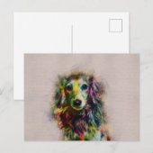 Carte Postale Dachshund Puppy Paint (Devant / Derrière)