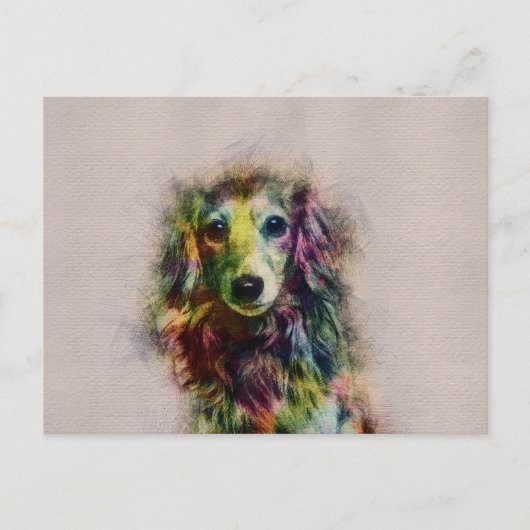 Carte Postale Dachshund Puppy Paint (Devant)