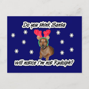 Carte postale Dachshund Reindeer